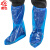 者也 一次性长筒鞋套 100双 蓝色PE雨天加厚防水防滑户外工作脚套