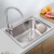 加厚304不锈钢水槽大小单槽厨房洗菜盆洗碗池阳台工地简易洗手盆 套餐A(水槽+下水) 款38X33