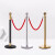 礼宾杆挂绳迎宾柱酒店警示柱一米线栏杆隔离带伸缩带安全警戒线 1.5米绒绳金扣（红色）