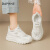 达芙妮（DAPHNE）厚底老爹鞋女2024夏季新款系带网面鞋透气运动纯色小白鞋 米色 单层 36 标准码