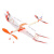 f1d橡皮筋动力飞机模型 f1d橡皮筋飞机室内双翼单翼雷鸟橡筋动力滑翔机橡皮筋航模飞机拼 白色红色 双翼