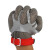 诺坎普304不锈钢钢环手套防电锯屠宰机械防割5级防切割钢丝劳保防护手套 XS绿腕带