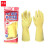 谋福J32耐酸碱工业乳胶橡胶手套加厚牛筋家务手套乳胶原色（4A乳胶手套 ） 大号