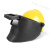 高空作业电焊面罩氩弧焊变光头戴式插配安全帽面屏电焊帽焊工 黄安全帽+【变光插槽式】