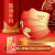 泓工达中国红口罩一次性外科国潮风不勒耳女高颜值新年2023 中国红200只外科独立装