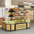 生鲜水果店货架展示架蔬菜货架超市果蔬架商用创意多层 1.2米长双层带标价杆