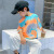 迪士尼（Disney）儿童短袖t恤衫夏季薄款渐变男童新款外穿圆领棉宽松男女大童上衣 BK574熏染短袖橘色 120cm