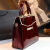 AIOSC2024新款时尚斜挎单肩手提包大容量女包百搭漆皮大包中年妈妈包潮 酒红色