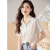ONE YONA香港潮牌法式醋酸缎面垂感白衬衫女夏季薄款设计感小众通勤职业OL 白色 S