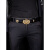 酷奇袋鼠（KUQIDAISHU）《虎图腾》真皮中国风男腰带复古铜扣中青年头层牛皮时尚百搭皮带 粗纹黑 带宽3.8厘米 105cm