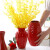 红色花瓶陶瓷小型台面花瓶结婚花瓶摆件客厅插花瓶陶瓷中国红创意复古供佛 红色菱形