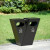 户外垃圾桶不锈钢分类大号环卫商用可回收室外收纳筒果皮垃圾箱 镀锌板V型经典黑