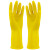 冰禹劳保清洁手套 加厚防滑耐磨护手 32cm黄色乳胶 L码（5双）BH-271