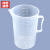 赫思迪格 透明量杯 带刻度杯 塑料计量杯 测量杯容量杯 塑料量杯 2000ML JG-302