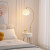 杜君花朵落地灯客厅沙发卧室奶油风氛围高颜值设计感置物床头柜灯 白色双层抽屉+12W三色光