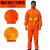 环卫雨衣雨裤套装男保洁橙色带反光条分体式道路施工清洁工人工地 桔红普通款 M