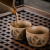 雅空功夫小茶杯6个装陶瓷茶盏茶碗家用品茗杯紫砂主人杯青花瓷泡茶 浅棕色 粗陶宽口杯-6个 200mL以下