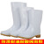白色雨鞋耐油耐酸碱卫生靴牛筋底水鞋防滑白色工作雨鞋 3天 平底高筒雨鞋 39