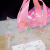 玫瑰花服装手提袋化妆品面膜包装袋塑料胶袋加厚购物袋印刷定制袋 透明 手提玫瑰花 30宽*38高*8侧cm 25个现货