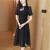 GUNHILD新中式国风刺绣黑色连衣裙女2024夏季新款立领收腰显瘦天丝裙子 黑色 M