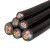 ABLEMEN 电线电缆 RVV 2*6平方国标二芯2芯铜芯多股铜丝橡胶防水耐磨护套电源线 黑色1米（200米起订）