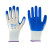 手套劳保浸胶耐磨工作水滑塑胶工业带胶胶皮手套 白纱蓝胶12双(宝星) 均码