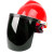 历修定制电焊防护罩工面罩专用烧烤脸打磨氩弧头戴式安全帽面具 (红)安全帽+支架+绿色屏