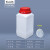 化科 实验室用加厚塑料瓶子方瓶 固体液体大口带内盖粉末分装 化工试剂瓶 1000ml乳白色红盖款配内盖10个
