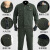江波（JIANGBO）工作服男装宽松套装 电焊工装男士劳保服耐磨 绿色螺口套装 165可穿100--110斤 