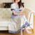 季梵施（JIFANSHI）JIFANSHI品牌复古风印花连衣裙女夏装新款短袖系带显瘦优雅气 白色 M