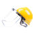 防护面屏配安全帽式透明防冲击面具防油飞溅电焊面罩打磨劳保全脸 黄安全帽+支架+PVC包边屏+帆布