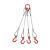 钢丝绳吊索具/压制钢丝绳组合吊具/起重吊钩索具/二肢三肢四肢 2吨3米4腿美式货钩
