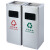 不锈钢户外分类垃圾桶箱不可物业售楼地铁环保室内外果皮双筒 A-174B（490*240*620mm）