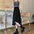 范贝娜半身裙女2024夏季新款chc法式赫本风高腰不规则设计感小裙子 黑色 s 70一85斤