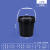 黑色pp广口桶工业级水桶塑料桶密封桶油漆桶油墨桶胶桶桶小桶大桶机油桶带盖带提手黑色避光桶 6L-黑色(高品质）