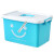 收纳箱塑料棉被整理箱装大号的储物箱周转置物箱子加厚 天蓝色笑脸 小号手提式190  27*20*17厘