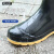 安赛瑞 中筒雨鞋 耐磨防滑雨靴劳保胶鞋 黑色 43 3G00630