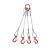 钢丝绳吊索具压制钢丝绳组合吊具起重吊钩索具二肢三肢四肢 2吨3米4腿美式货钩