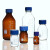 透明棕色蓝盖试剂瓶实验室丝口瓶螺口玻璃带刻度样品瓶25ml/50ml/ 棕色25ml