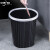 中环力安 黑色垃圾桶商用无盖简约创意欧式圆形塑料压圈大号垃圾桶 黑色-大号（2个装）