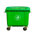 灵龙八方 户外大型垃圾桶 小区环卫工业酒店商用带轮带盖 660L垃圾转运桶 绿色 镀锌耳