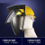 沁度定制电焊面罩配安全帽式焊工防护面具防烤脸护脸全脸焊头戴式焊帽SN3542 (深色)面罩+三筋透气(黄色)