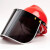 安全帽面罩PVC镜片保护屏部防护安全帽铝支架面罩 红色安全帽+黑支架+透明PVC面屏