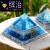 缤治亚特兰蒂斯光之城 原创金字塔禅修水晶海蓝宝车摆件 特大号21cm埃及金字塔角度