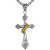 卡古兰十字架护身符欧美复古泰银金银戒圈项链男女原创设计个性藏银情侣 银色