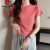 皮尔卡丹品牌韩版高级感气质短袖T恤ins女2024夏季新款插肩袖圆领百搭短款 紫色 S