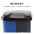 久洁分类垃圾桶室内脚踏式干湿分离双桶学校农村塑料户外环卫垃圾箱60L蓝灰（可回收+其他）