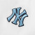 美职棒（MLB）旗舰官网 男女情侣T恤 24新款 潮流老花后背大标 纯棉休闲短袖 50IVS/纽约洋基/象牙色 XS