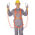 五点式高空安全带双背式全身安全绳建筑工地户外作业防坠安全绳套装 国标单小钩5米 半身式