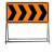 定制适合定制 前方施工 注意安全 可折叠反光道路施工标志牌 警示牌 交通定制 黄黑左导向 120*40*100